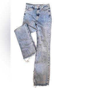 Zara Split Hem Flare Jeans